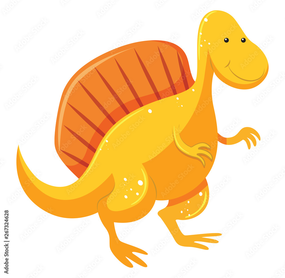 A yellow color Dinosaur and orange hump, vector or color illustration.  Stock Vector | Adobe Stock