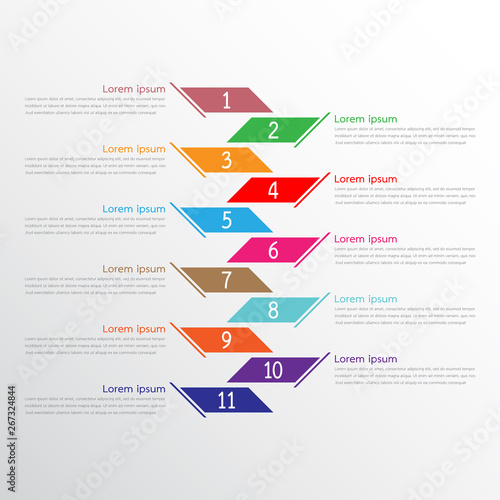 Vector infographic templates used for detailed reports. All 11 topics.
