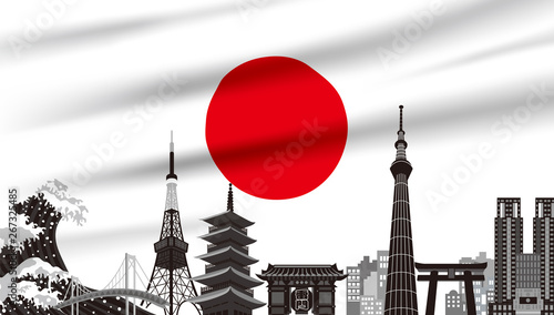 日の丸と日本の風景