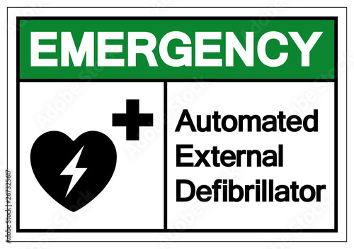 Emergency AED Automated External Defibrillator Symbol Sign, Vector Illustration, Isolate On White Background Label .EPS10