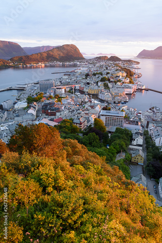 Schilderij op canvas Alesund - view from Aksla Mount, Norway
