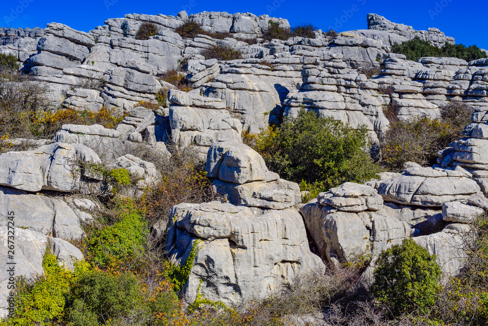 Naklejka premium El Torcal de Antequera is a nature reserve located to the south of the city of Antequera, in the province of Andalusia. Spain