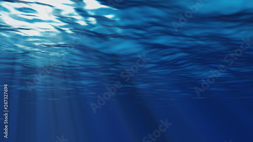 3D Animation Underwater of ocean waves