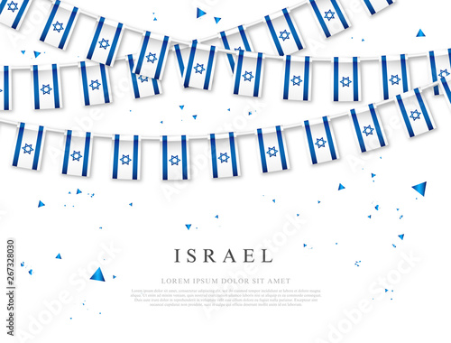 Garland of the Israeli flags. Independence Day of Israel.