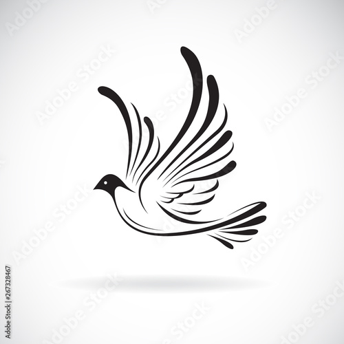 Vector of birds(Dove) design on a white background,. Wild Animals. Bird logo or icon. Easy editable layered vector illustration.