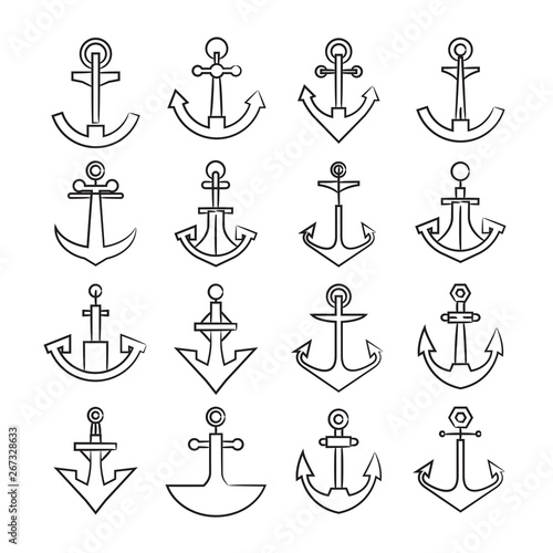 hand drawn anchor icons