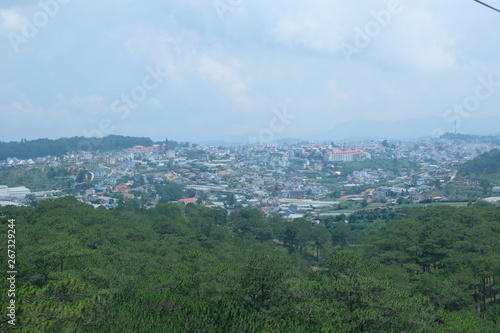 beautiful city top view in nature