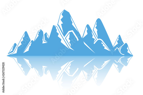 iceberg  blue mountain on white background