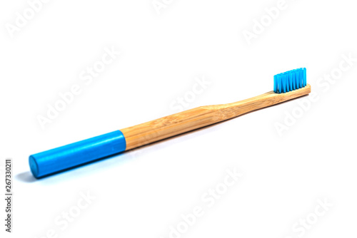 bamboo toothbrush isolated on the white background