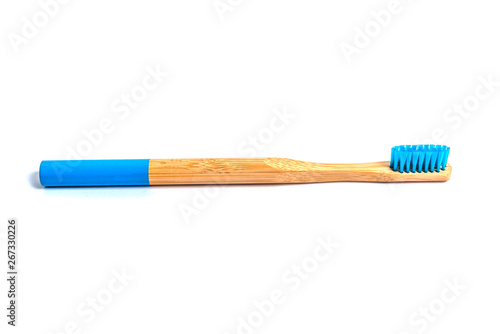 bamboo toothbrush isolated on the white background