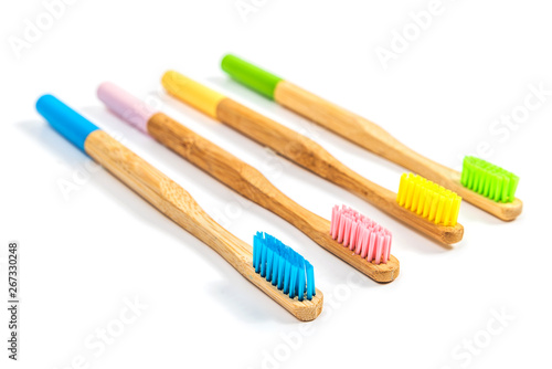 bamboo toothbrush isolated on the white background