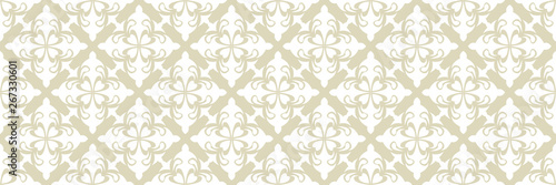 Floral seamless pattern. White design on olive green background