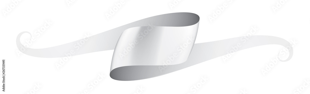 White ribbon on white background. Vector illustration White ribbon on white background. Vector illustration