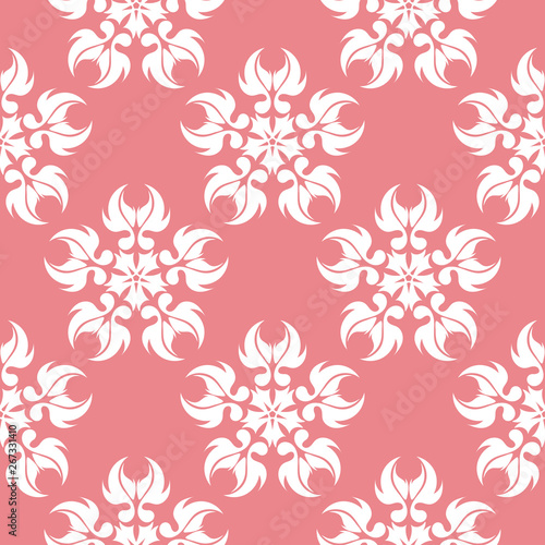  White seamless design. On pale pink background