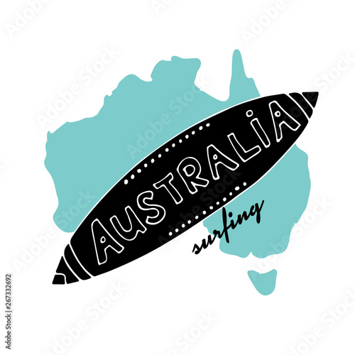 Australian surfing, sketch for your design