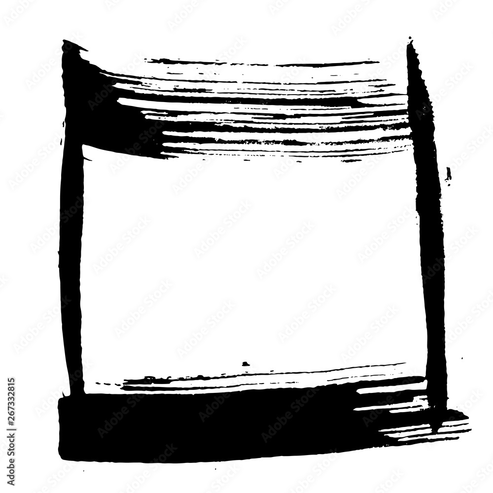 Ink vector brush stroke frame. Vector illustration. Grunge texture.