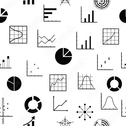 chart seamless pattern background icon.