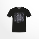 Black T-shirt with an abstract pattern. Vector illustration.