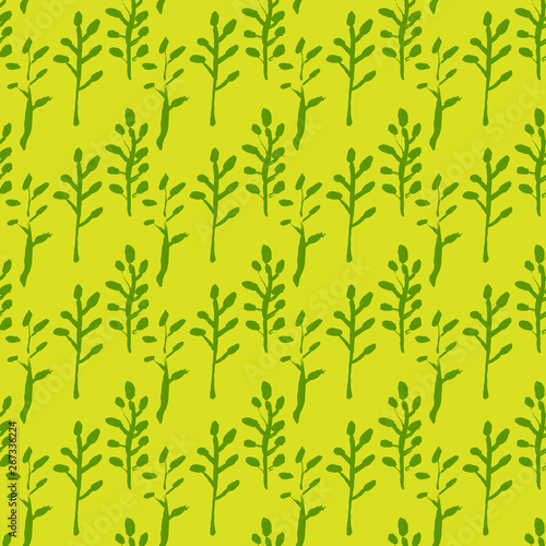 Fototapeta Naklejka Na Ścianę i Meble -  Leaves seamless pattern. Grunge vector dry brush illustration.