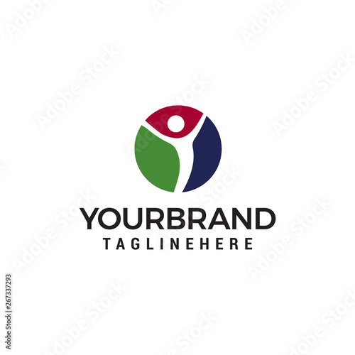 people healty logo design concept template vector