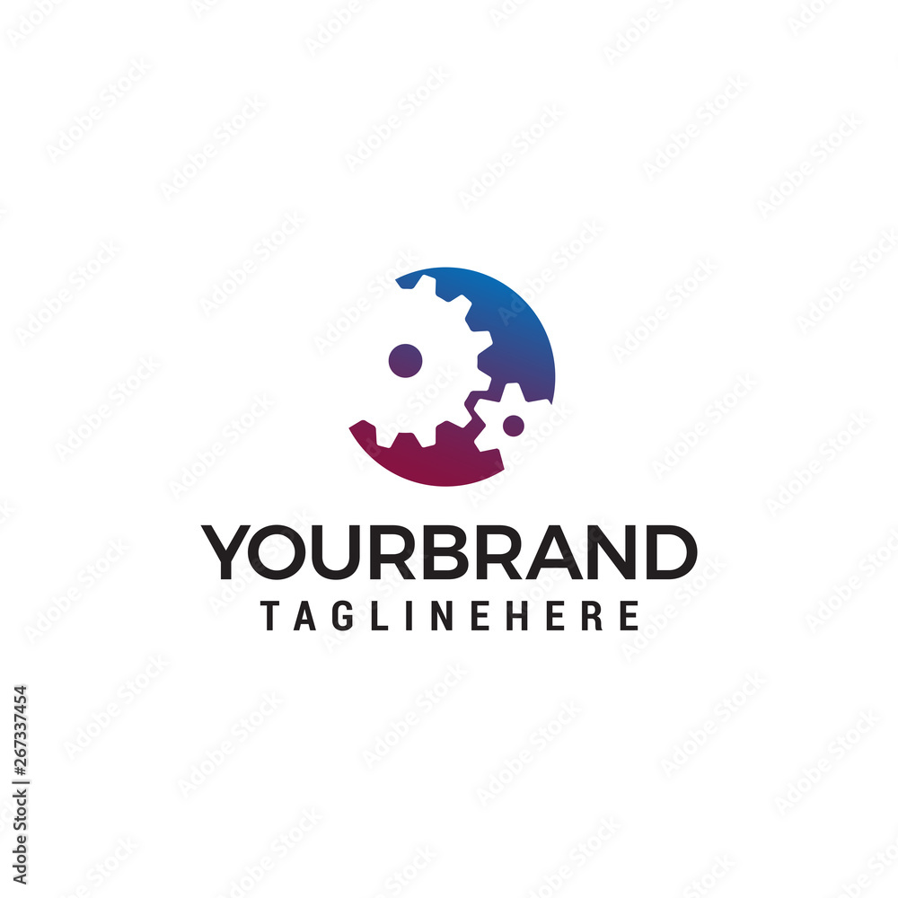 Obraz premium industrial Gear Shape Logo design concept template vector