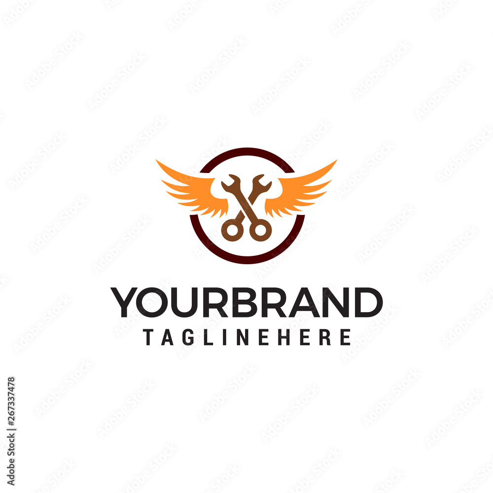 wrench repair logo design concept template vector wrench repair logo design concept template vector