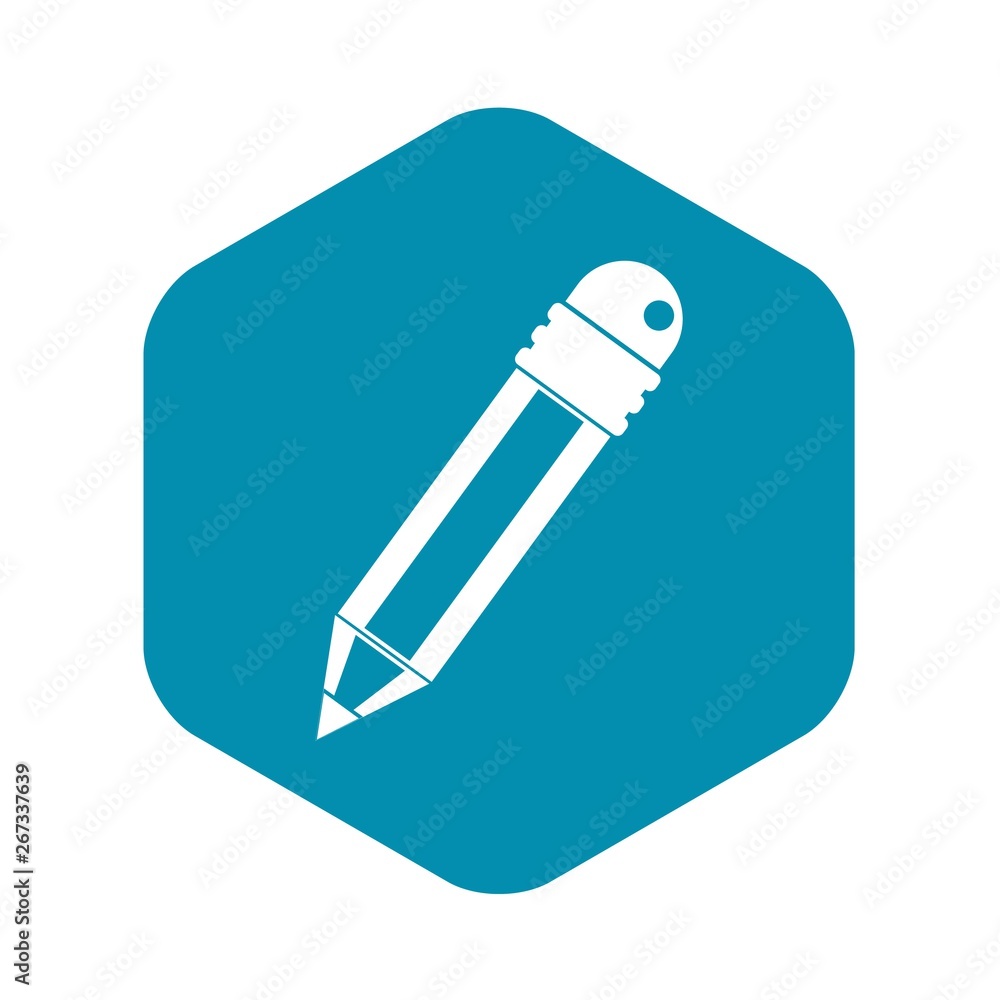 Pencil with eraser icon. Simple illustration of pencil with eraser vector icon for web Pencil with eraser icon. Simple illustration of pencil with eraser vector icon for web