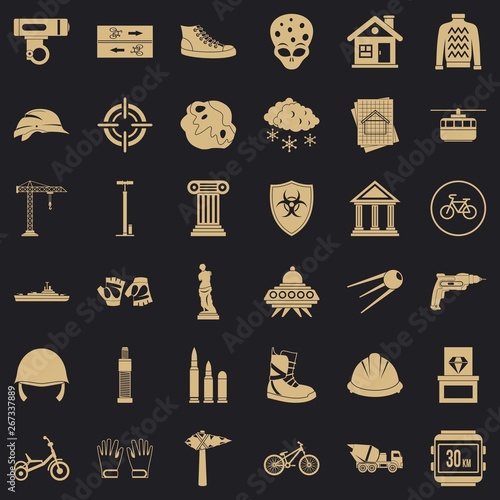 Truck icons set. Simple style of 36 truck vector icons for web for any design