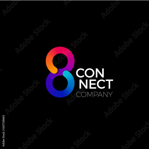 Vector Endless Connect Symbol. Colorful Concept of Connect, Interaction and Cooperation. Business Creative Logo