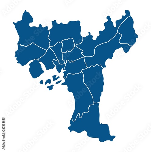 Photography Outline map of Oslo districts