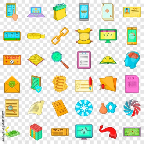 Talking icons set. Cartoon style of 36 talking vector icons for web for any design