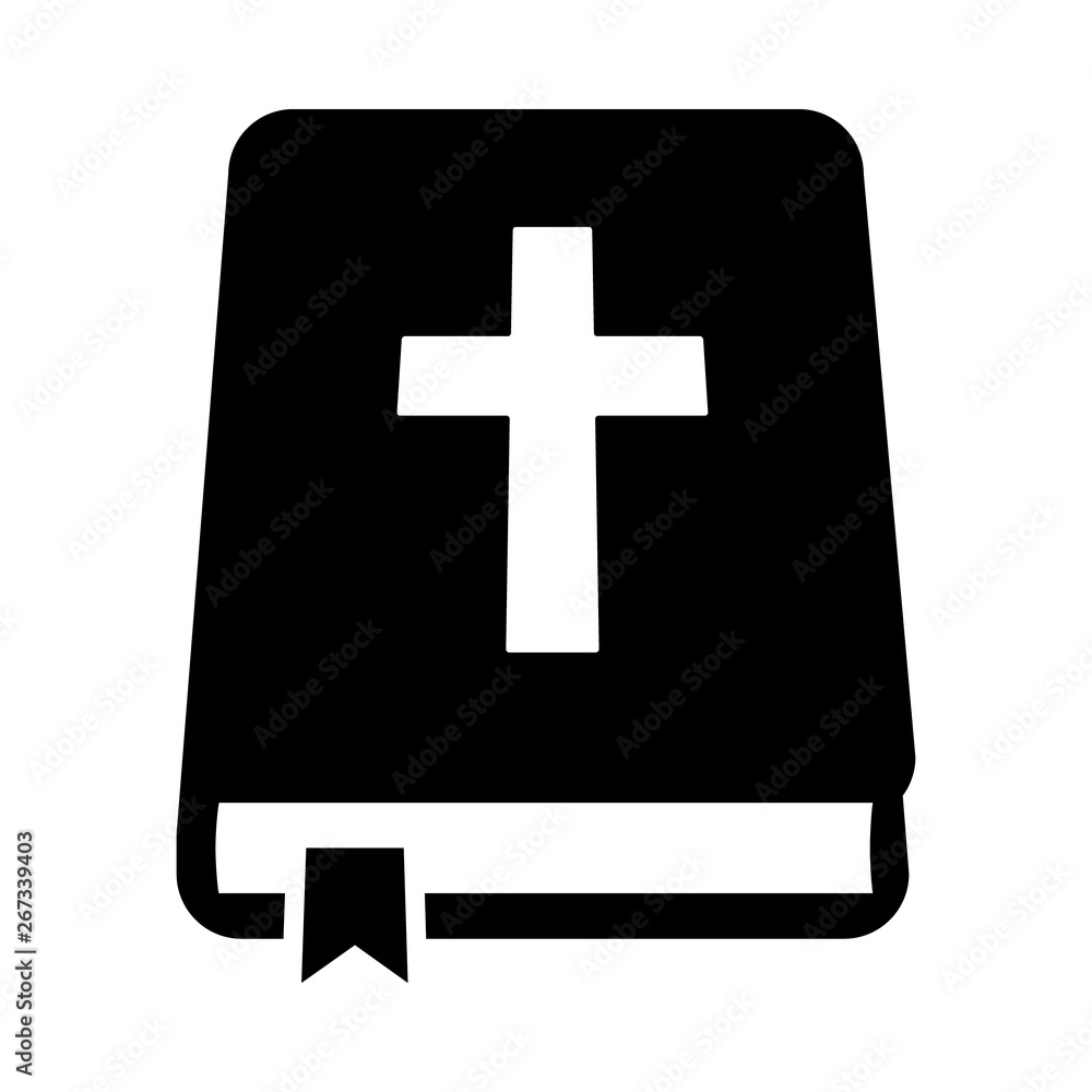 Bible holy book with cross and ribbon flat vector icon for apps and websites Bible holy book with cross and ribbon flat vector icon for apps and websites