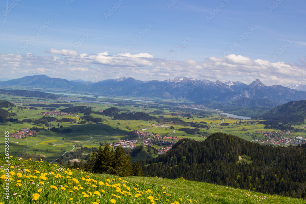 Panoramablick auf Pfronten mit dem Falkenstein