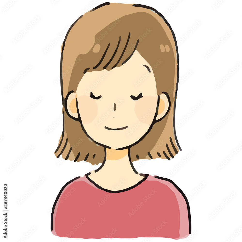 表情　女の人　笑顔