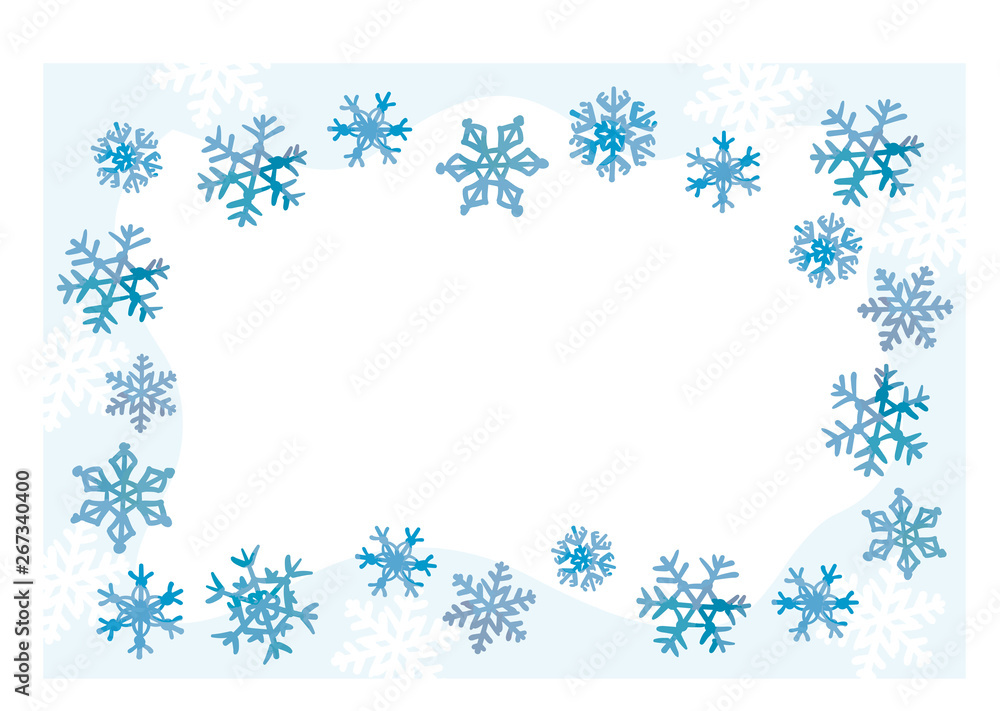 雪の結晶 フレーム 手書きイラスト Stock Illustration Adobe Stock