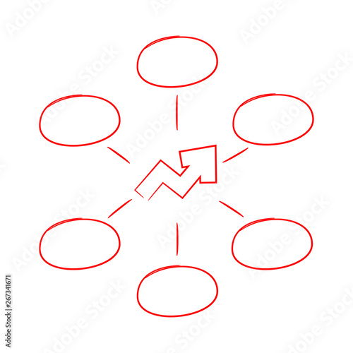red hand drawn and sketch diagram template for presentation