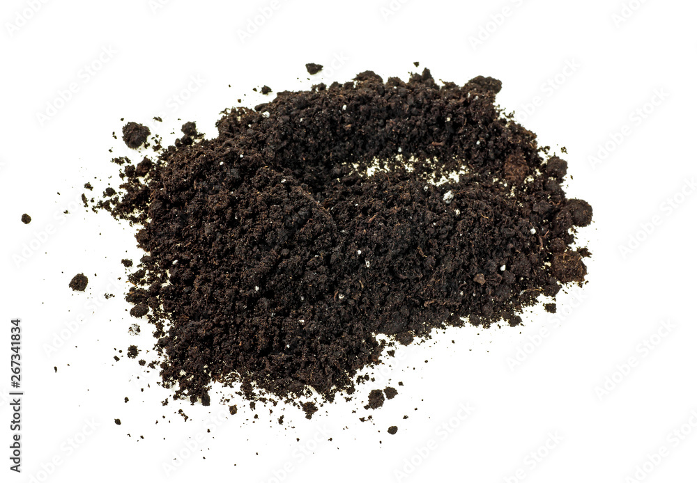 Pile of soil isolated on white background Pile of soil isolated on white background