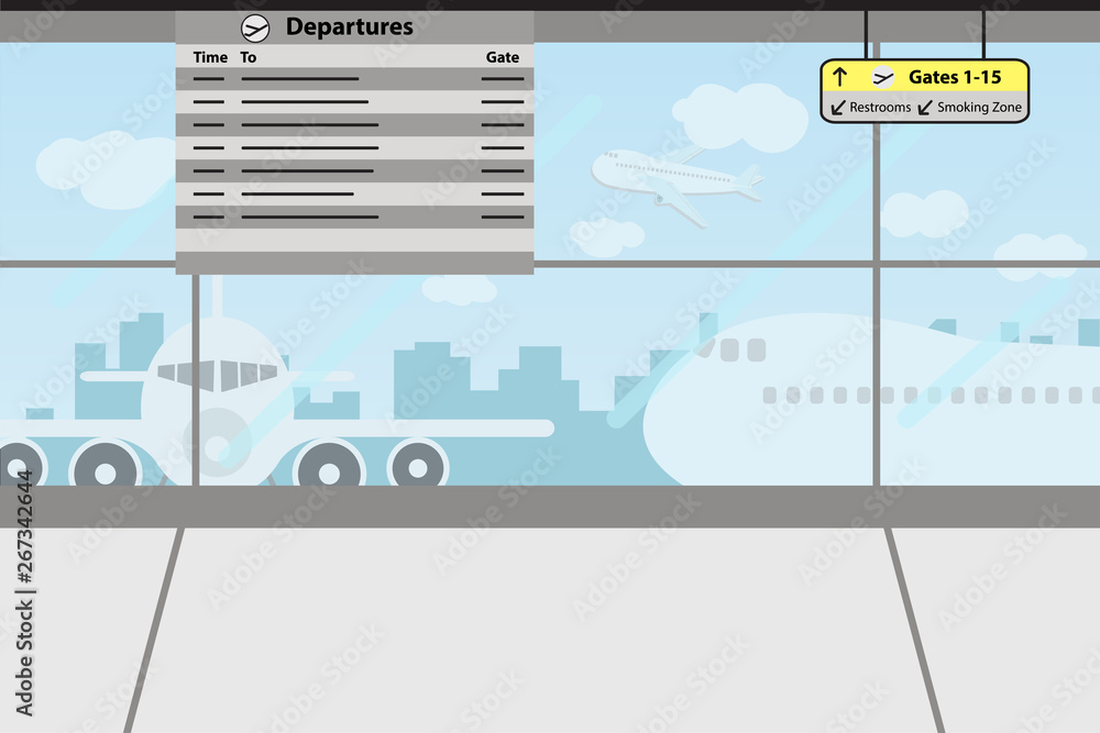 Enjoy your holiday travel trip around the world at airport terminal - vector illustration Eps 10.