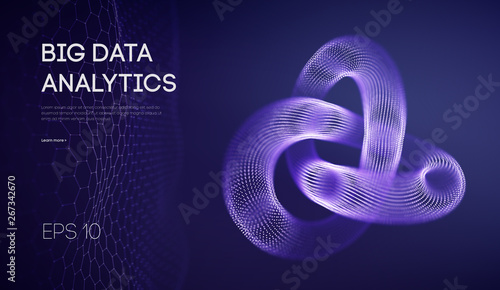 Big data visualization. Background 3d .Big data connection background. Cyber technology Ai tech wire network futuristic wireframe data visualisation. Vector illustration . Artificial intelligence .