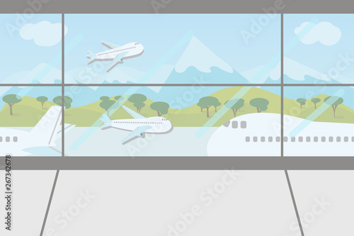 Enjoy your holiday travel trip around the world at airport terminal - vector illustration Eps 10.