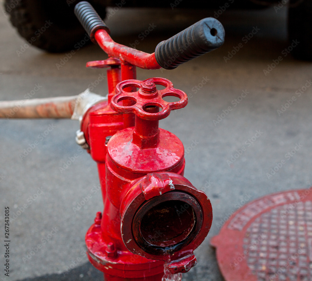 Naklejka premium Red fire hydrant