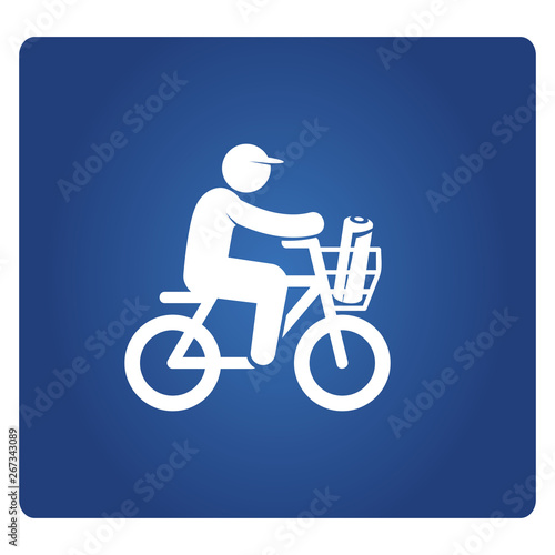 newspaper sender riding bicycle