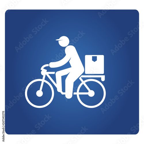 delivery man riding a bicycle