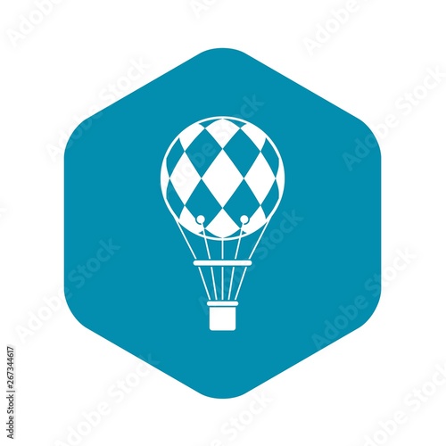 Checkered air balloon icon. Simple illustration of checkered air balloon vector icon for web