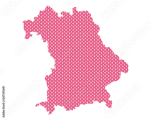 Karte von Bayern in rechten Maschen