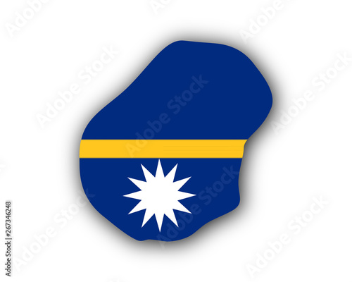 Karte und Fahne von Nauru