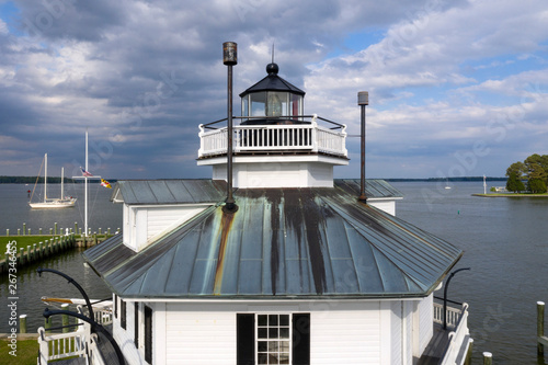 old lighthouse St. Michaels Maryland chespeake bay aerial view panorama photo