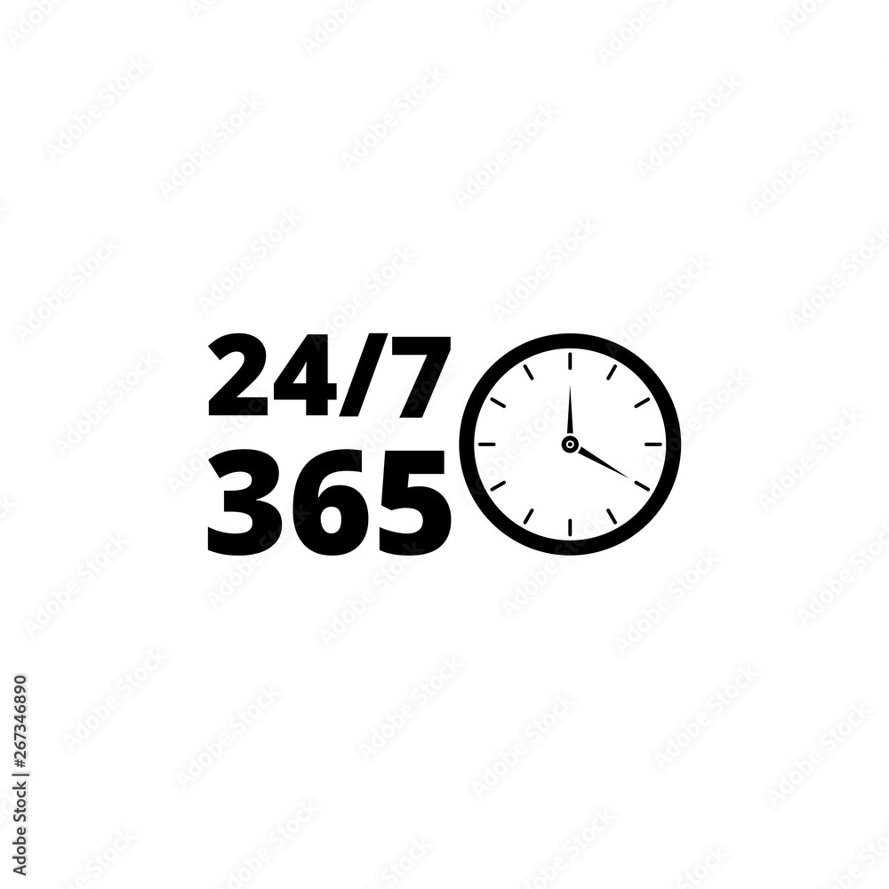 Open hours icon, 24 hours Support Open hours icon, 24 hours Support