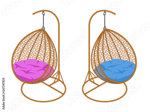Isometric garden swing set. Place for outdoor recreation isolated on white background.