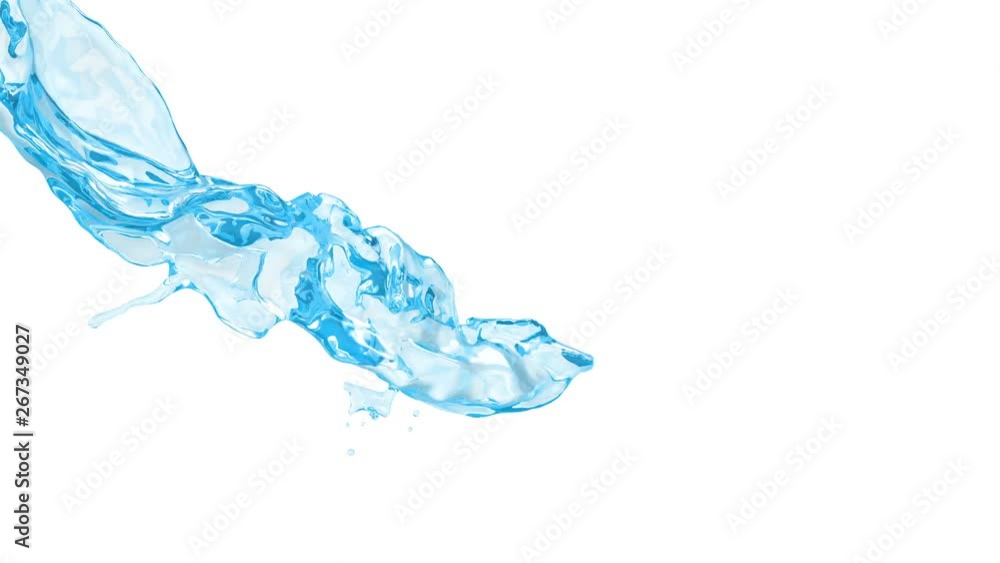 3D animation of a blue water flow with alpha layer 3D animation of a blue water flow with alpha layer